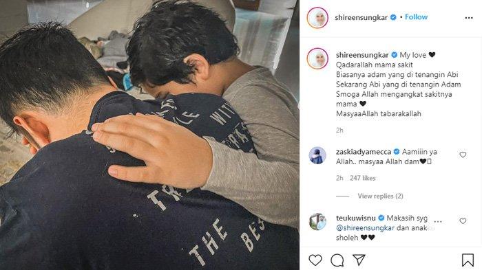 Ibunda jatuh sakit, Teuku Wisnu dapat rangkulan dari sang putra sulung, Adam.