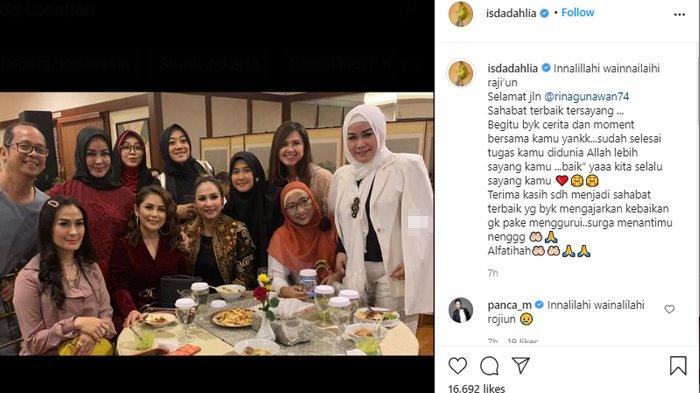 Iis Dahlia turut berduka cita atas meninggalnya Rina Gunawan.