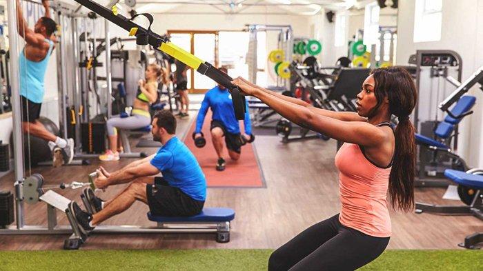 Ilustrasi olahraga di gym.