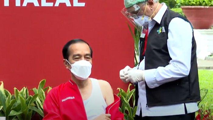 Jokowi suntik vaksin Covid-19 dosis kedua, Rabu (27/1/2021).