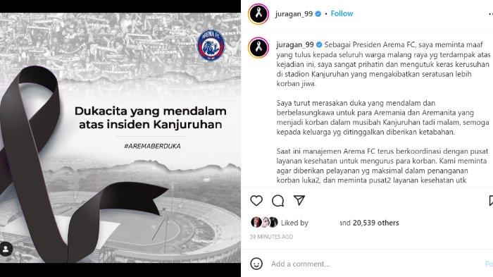 Juragan 99 sampaikan duka untuk Kanjuruhan.