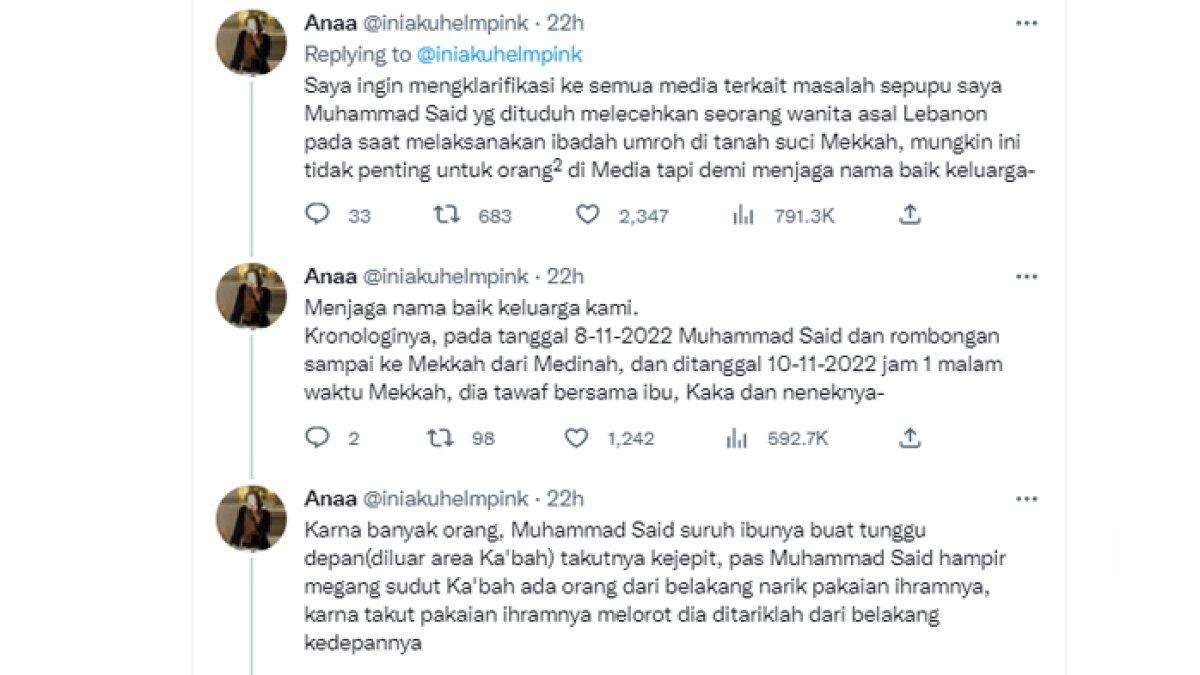 Klarifikasi sepupu Muhammad Said terkait pemberitaan pelecehan seorang WNI pada perempuan Lebanon.