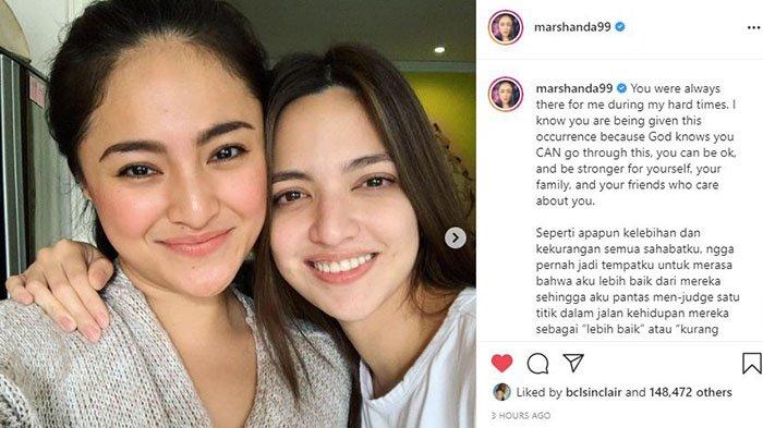 Nia Ramadhani kini ditetapkan sebagai tersangka atas kasus kepemilikan narkoba. Marshanda beri dukungan untuk sahabatnya itu.