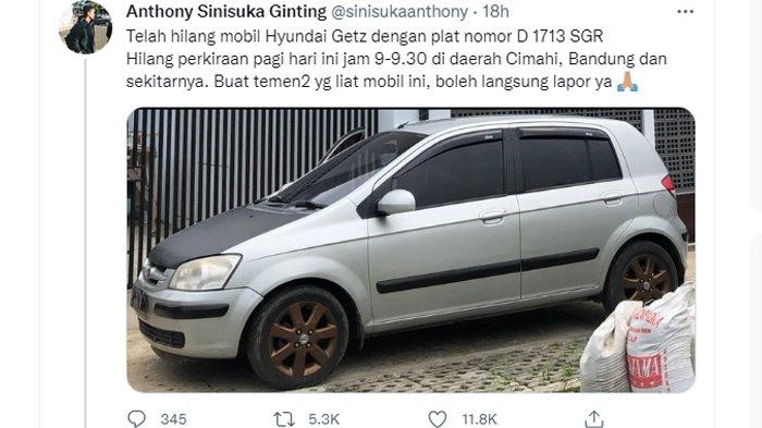 Mobil Anthony Ginting dicuri maling