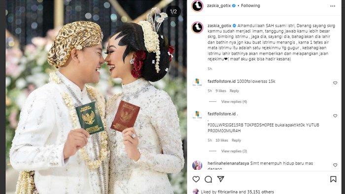 Nasihat Zaskia Gotik untuk Danang DA yang baru saja menikah.
