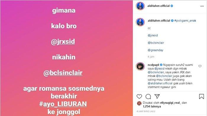 Nora Alexandra sentil Aldi Taher usai meminta Jerinx menikahi Bunga Citra Lestari.