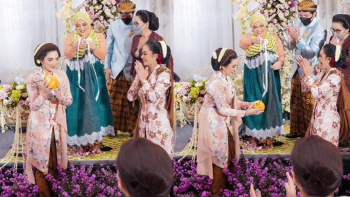 Ashanty dan Krisdayanti dalam acara tujuh bulanan Aurel Hermansyah