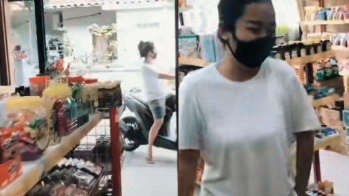 Penampilan Shoimah saat belanja ke warung