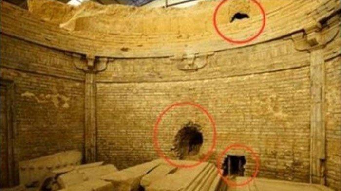 Potret keadaan makam kuno di Cina yang dipenuhi oleh harta emas dan perak.