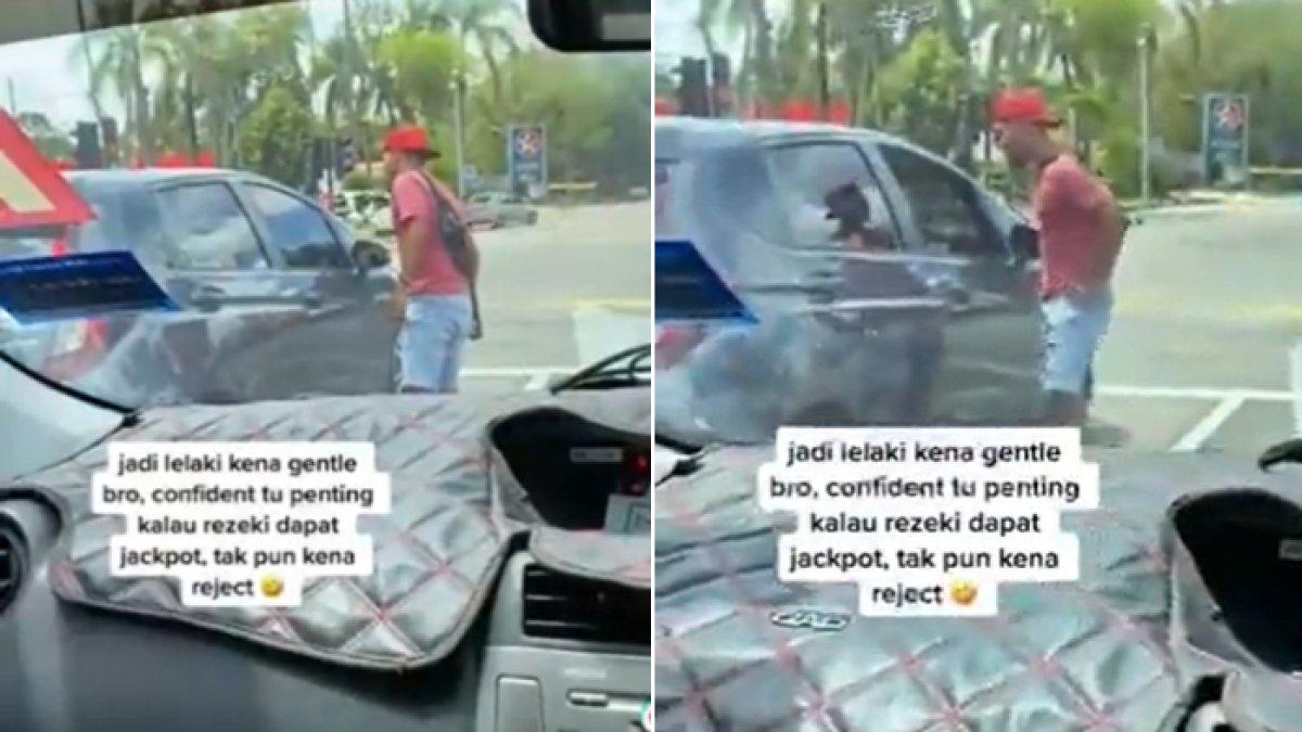 Pria minta kenalan dengan wanita di dalam mobil yang berhenti di lampu merah.