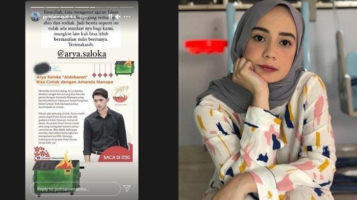 Putri Anne tanggapi ramalan Arya Saloka Cinlok dengan Amanda Manopo (Instagram @putriannesaloka)