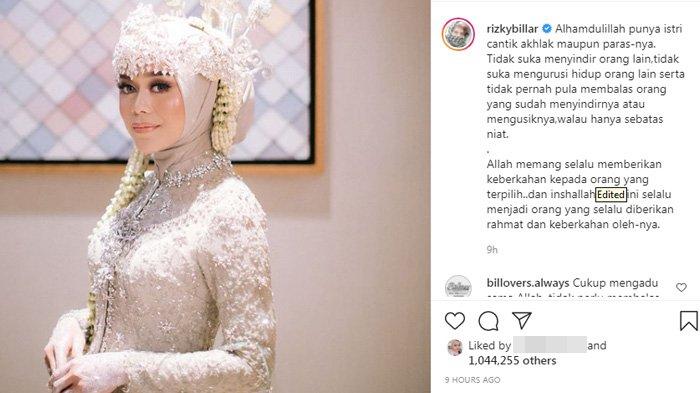 Rizky Billar ungkap rasa syukur punya istri cantik akhlak