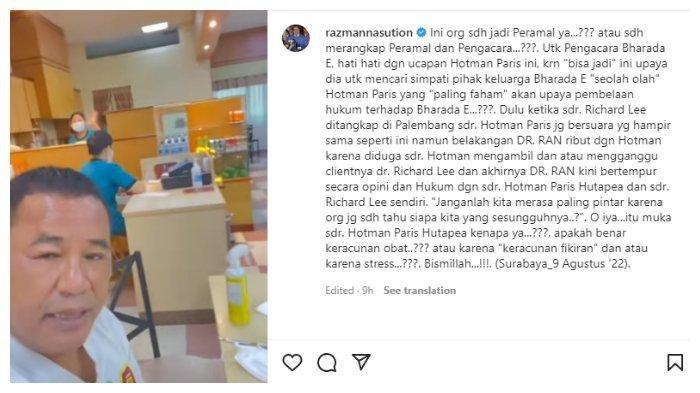 Sindiran Razman Nasution pada Hotman Paris.