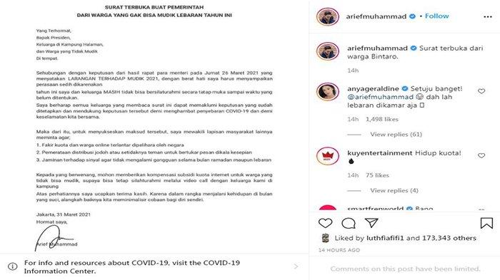 Surat Terbuka Arief Muhammad tentang mudik