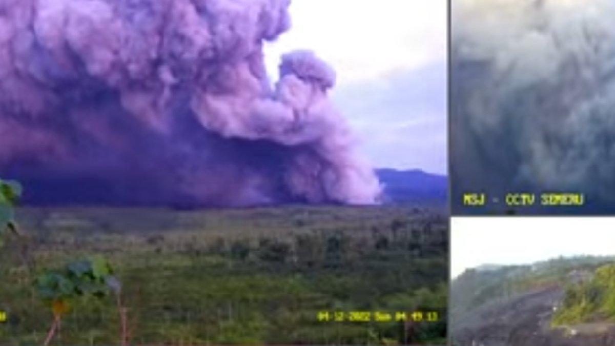 Tangkapan layar CCTV, luncuran APG dari puncak Gunung Semeru, Minggu (4/12/2022.