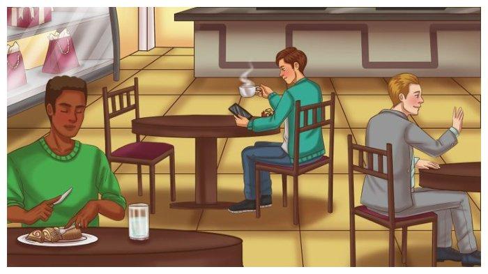 Tes IQ : Di antara ketiga pria yang ada di dalam restoran itu, ada satu yang akan melamar kekasihnya, temukan pria itu!