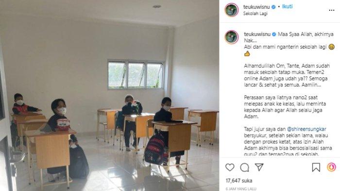 Teuku Wisnu antar Adam sekolah offline