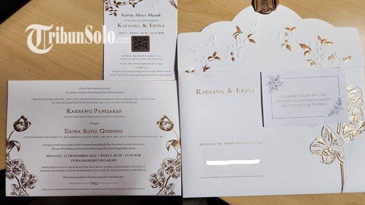 Undangan pernikahan Kaesang Pangarep dan Erina Gudono