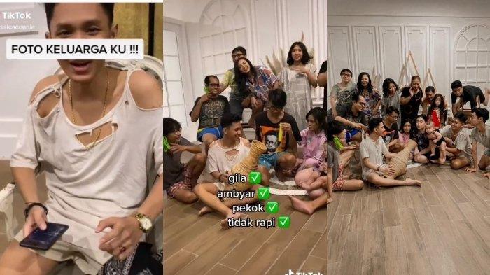 Viral di TikTok, sesi foto keluarga memakai baju compang camping