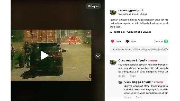 Viral video pencurian ban truk terekam langsung di Tol Cipali, pencuri ternyata bisa tahu mana korban yang tepat.