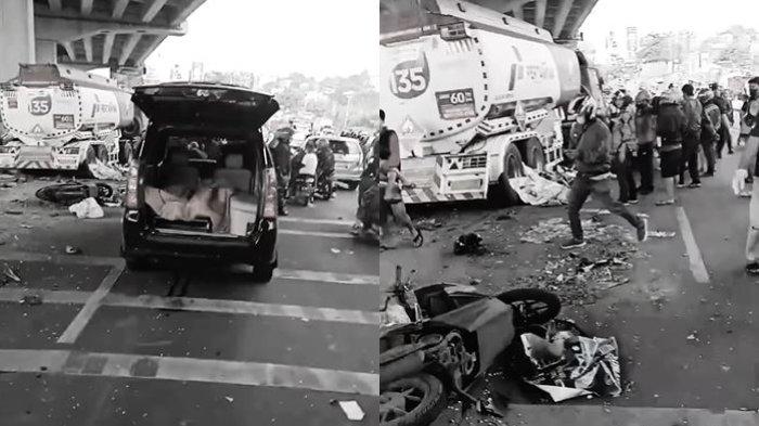 Viral video yang merekam detik-detik setelah kecelakaan maut di Cibubur