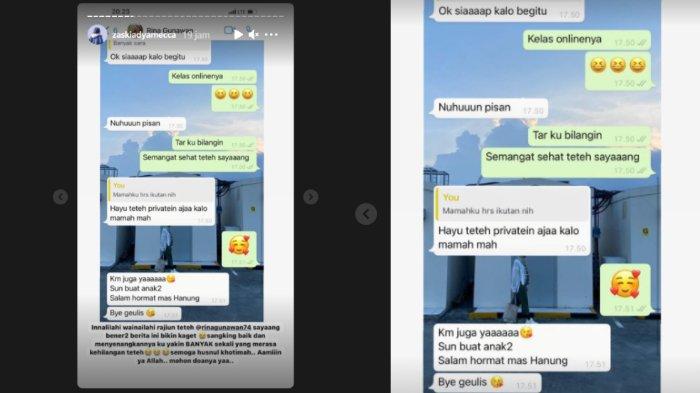 Zaskia Adya Mecca bagikan chat dengan mendiang Rina Gunawan