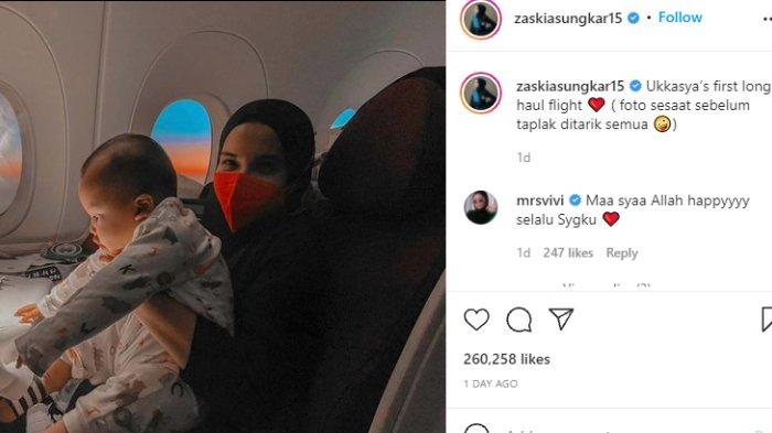 Zaskia Sungkar angkat bicara soal bawa Ukkasya naik pesawat