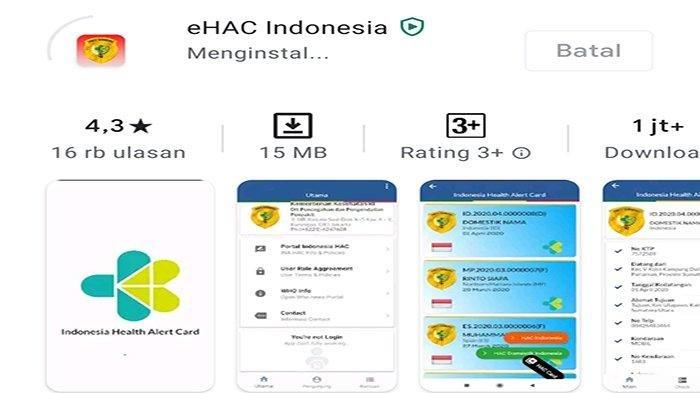 Aplikasi Electronic Health Alert Card atau eHAC.