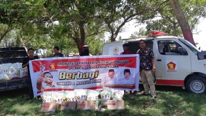 Batuan Sembako DPD Gerindra Bagi Warga Kolaka