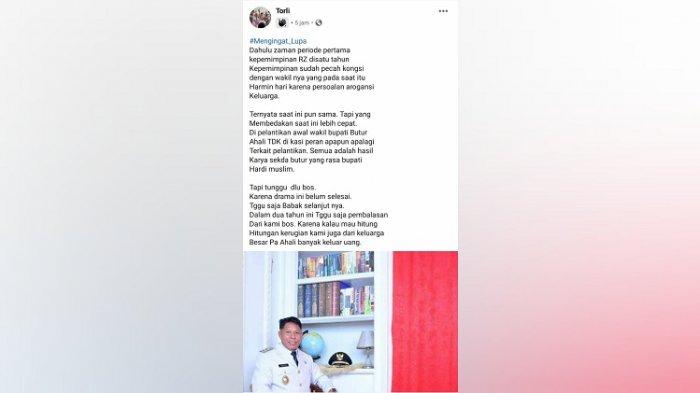 Percakapan Via WhatApp Wakil Bupati Buton Utara Ahali dengan Sekda Buton Utara Hardi Muslim Yang Beredar di Media Sosial Facebook