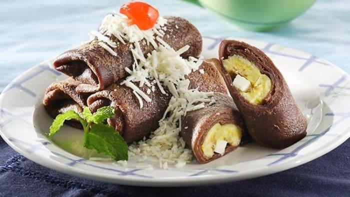 Resep Dadar Gulung Cokelat Pisang Keju