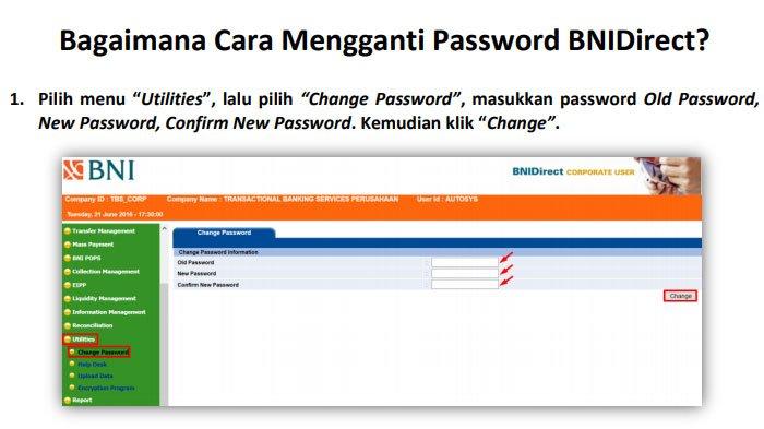 3 Langkah Mudah Mengganti Password BNIDirect untuk Antisipasi Berkala, Boleh Dicoba - Tribunsumsel.com