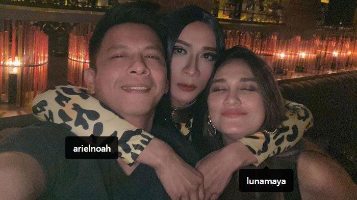 Aming berhasil kembali satukan Ariel NOAH dengan Luna Maya dalam satu foto selfie