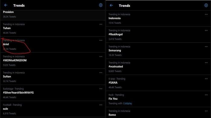 Ariel jadi Trending Topic Twitter Selasa-Rabu (23-24/2/2021)