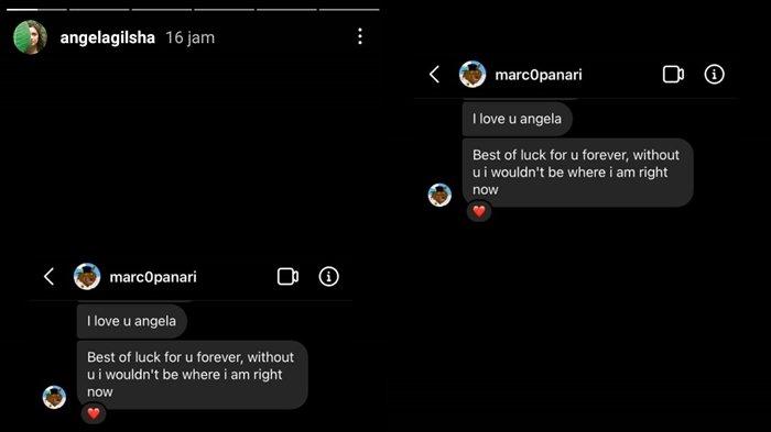 Chat terakhir Marco Panari ke Angela Gilsha