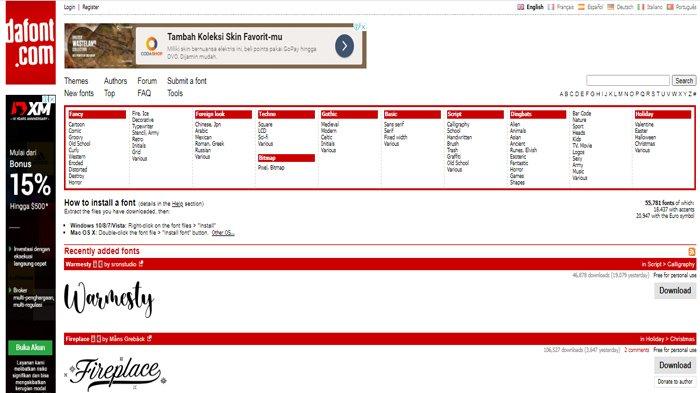DaFont.com, aplikasi penambah Font untuk Windows dan Microsoft Word