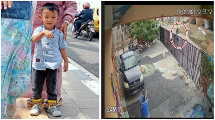 Foto Dzaky Ichsandra bocah 4 tahun korban penculikan di Palembang dan rekaman CCTV penculikan.