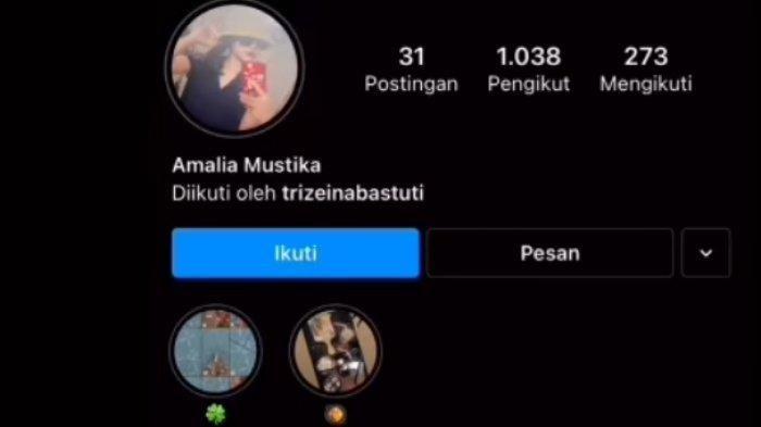 Instagram Amalia Mustika Ratu sebelum postingannya hilang semua