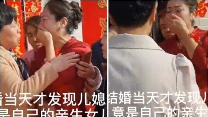 Inilah detik-detik seorang wanita di China menangis karena bertemu dengan ibu kandungnya, yang ternyata menjadi istri putranya.