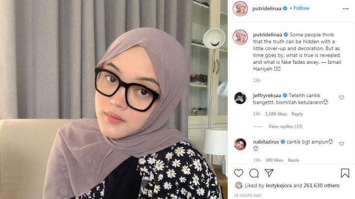 Postingan putri Delina bak sindir kabar perceraian Sule dan Nathalie Holscher.