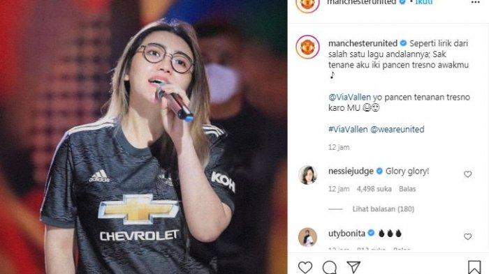 Akun Instagram Manchester United yang unggah foto Via Vallen