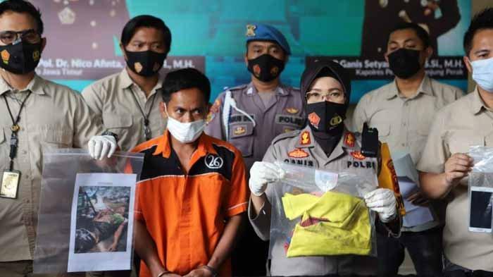 Hasan (36) warga Sawah Pulo Surabaya, sosok jagal sapi yang menghabisi nyawa Syaifudin Sahab (21) diduga karena cemburu ditangkap Polres Tanjung Perak.