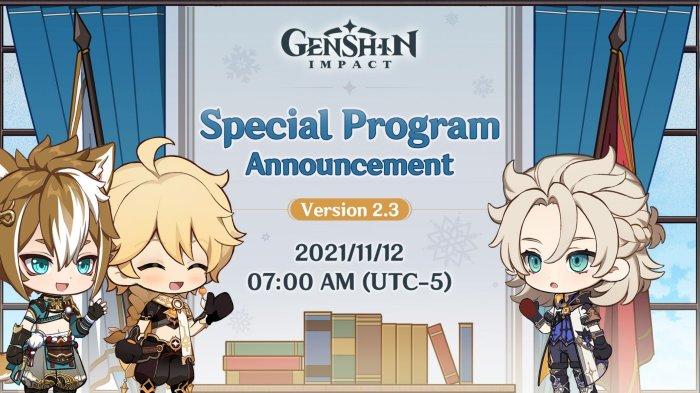 Live Streaming Genshin Impact 2.3
