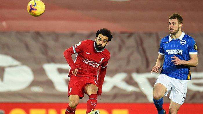 Mo Salah gagal menyelamatkan timnya dari kekalahan saat melawan Brighton, Kamis (4/2/2021) dini hari