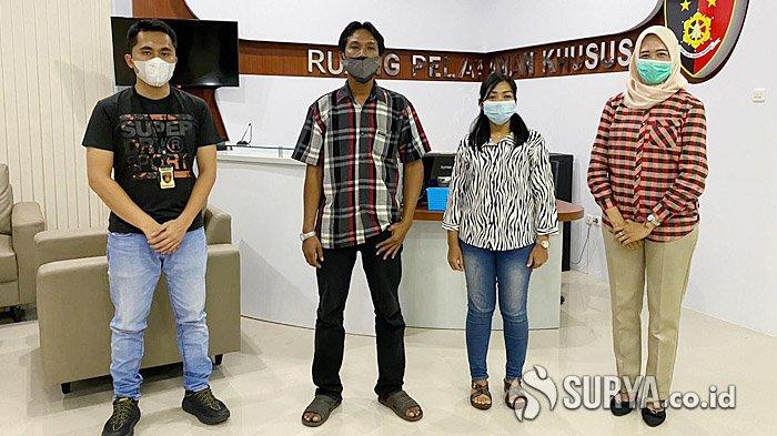 Pasutri yang berbuat aksi tak senonoh di Jalan Kenjeran dan videonya viral tengah diperiksa di Mapolrestabes Surabaya, Jumat (18/12/2020)