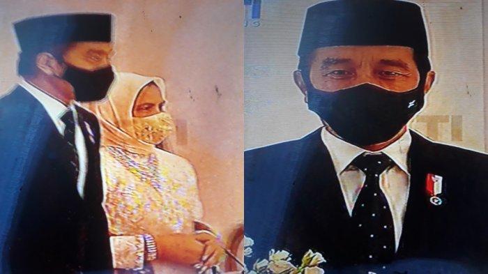 Presiden Joko Widodo dan istri Iriana Widodo di acara akad nikah Aurel dan Atta