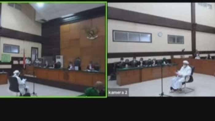 Suasana sidang Rizieq Shihab di PN Jakarta Timur, Selasa (30/3/2021).