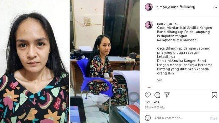 wajah Caca, mantan istri Andika eks Kangen Band saat ditangkap