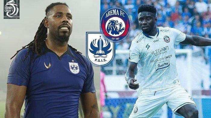 Potret pemain Arema FC (kanan) dan PSIS Semarang (kiri) jelang laga lanjutan pekan 19 Liga 1 2022/2023
