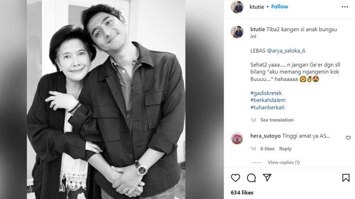 Arya Saloka bersama Tuti Kirana pemeran ibu Lebas di serial Netflix, Gadis Kretek
